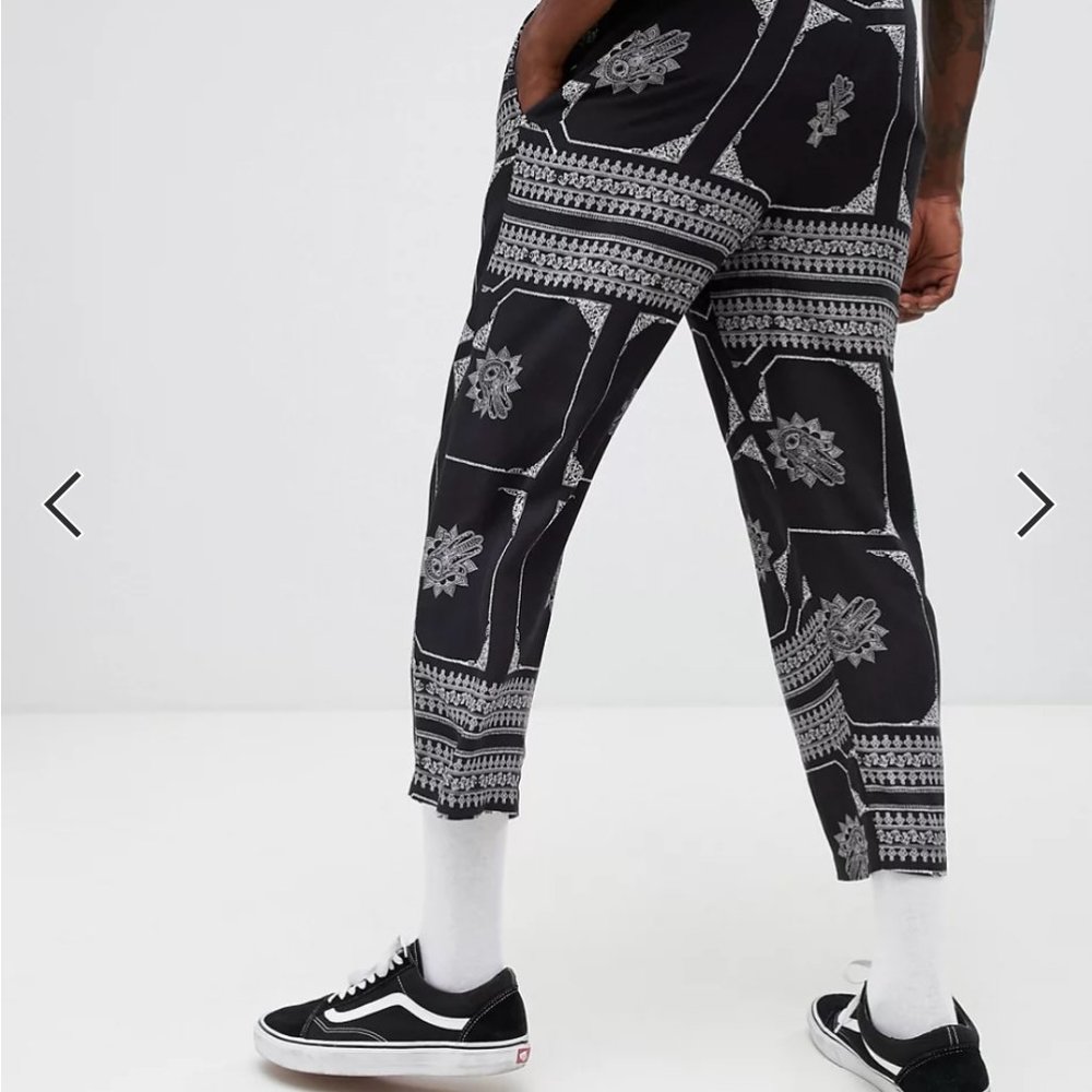 Reclaimed Vintage Black and White Patterned Pants